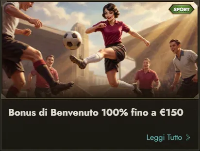 Bonus di benvenuto 100pct fino a eur150